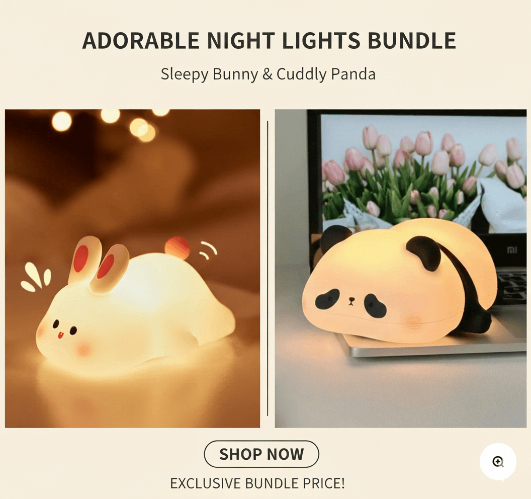 CUTE SILICON LED PANDA PLUSHY NIGHT LAMP USB RECHARGEABLE TOUCH CONTROL+ Type C cable