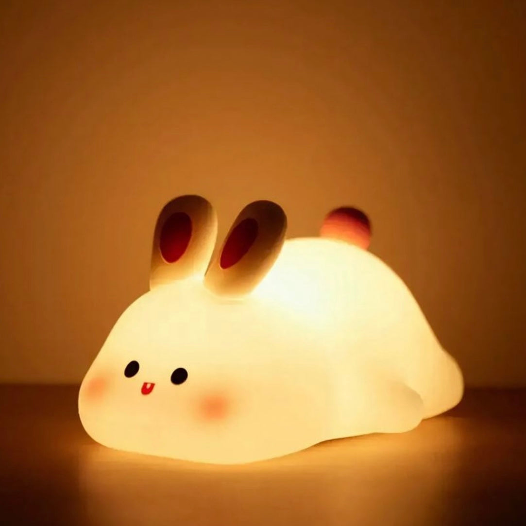 CUTE RABIT PLUSHY NIGHT LAMP USB RECHARGEABLE TOUCH CONTROL+ Type C cable